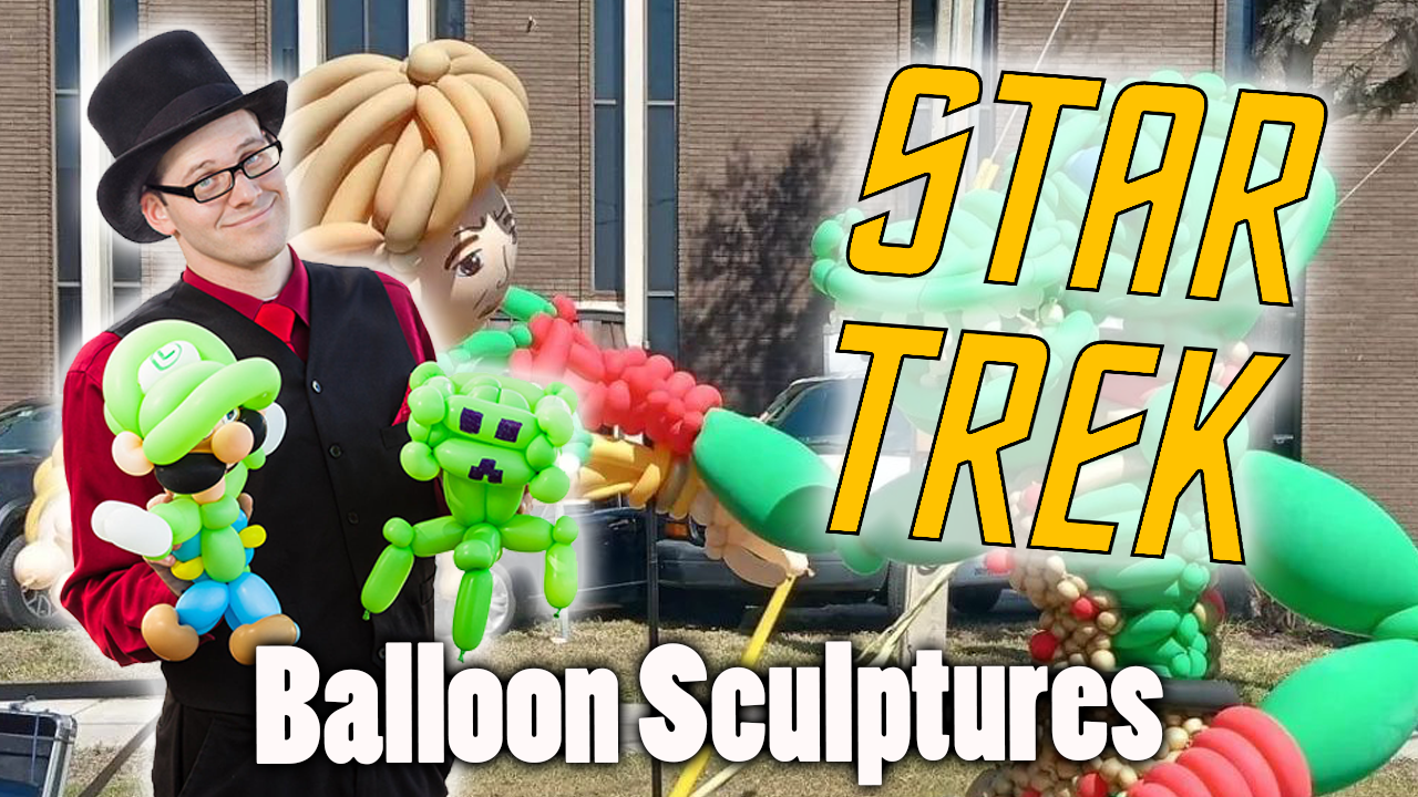 Captain Kirk and Gorn Balloon Sculptures